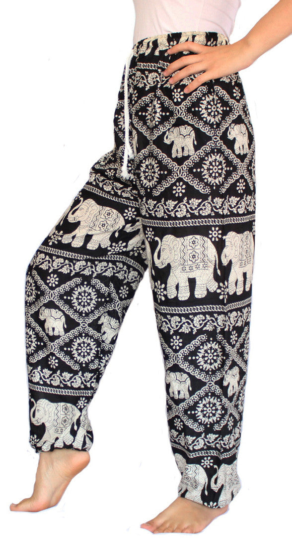 Hippie clothing Boho Pants Harem Pants/Elephant Yoga pants wild in Black -  LaFactory